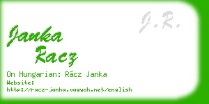 janka racz business card